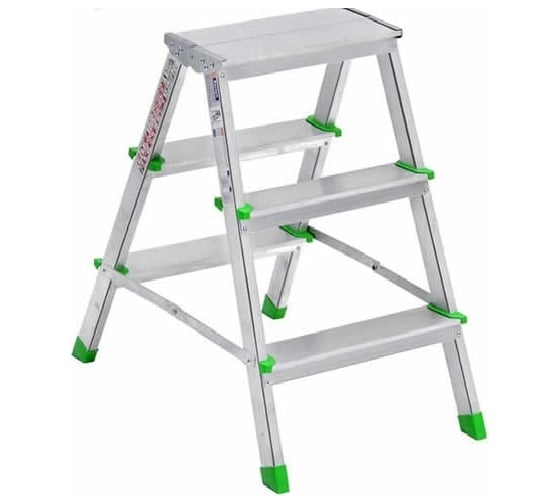 Изображение товара Двусторонняя алюминиевая стремянка Sarayli 3x3 ступени 18191