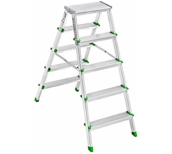 Изображение товара Двусторонняя алюминиевая стремянка Sarayli 5x5 ступеней 18193