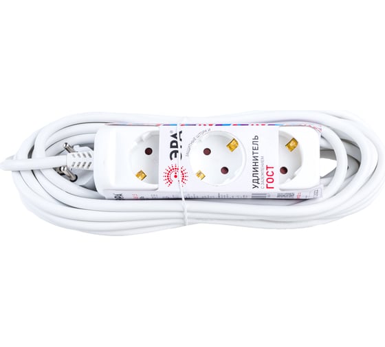 Изображение товара Электрический удлинитель ЭРА U3e10m3x1,5 с заземлением 3 розетки 10м ПВС 3x1,5мм2 16А Б0044035