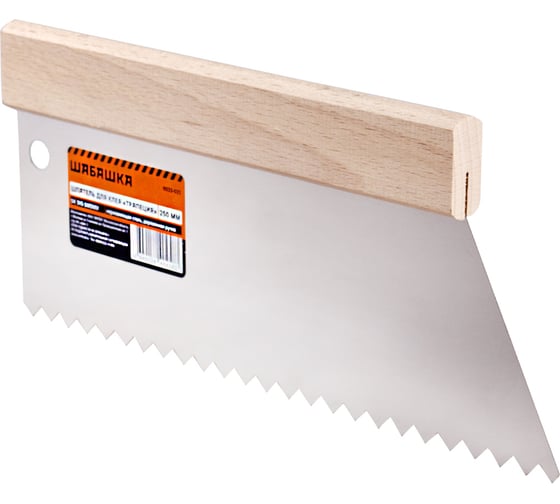 Изображение товара Шпатель ШАБАШКА для клея трапеция 250 мм s4 зуб 10x5 мм 0021-025 227617