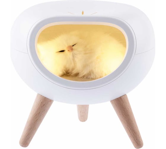 Изображение товара Светодиодный детский светильник ночник ЭРА NLED-467-1W-W котик белый, Б0052814