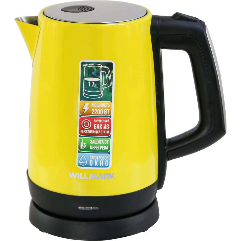 Электрический чайник Willmark, цвет белый/желтый 2000589 WEK-1758S - фото 1