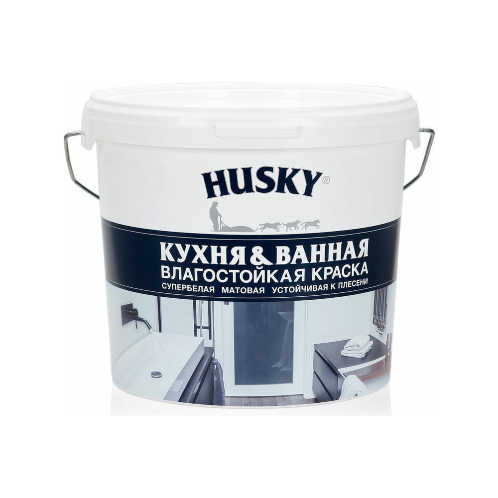 Краска для кухонь и ванных комнат HUSKY краска для кухонь и ванных комнат husky эксперт 5 л