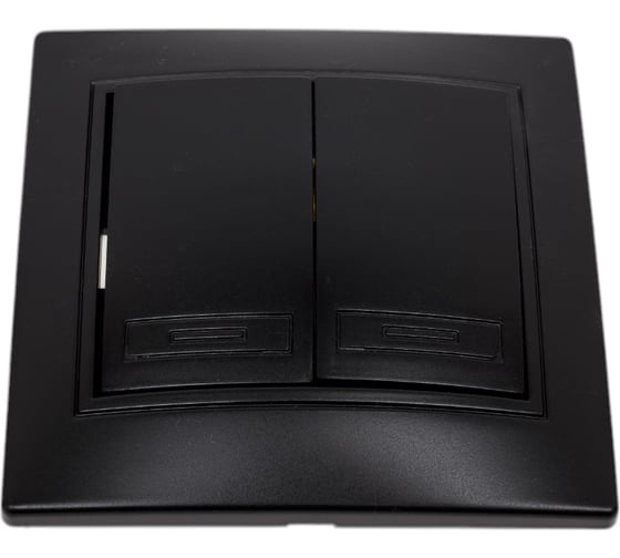 Изображение товара Выключатель Intro Plano 1-104-05 двухклавишный, 10А-250В, IP20, СУ, антрацит, Б0053765