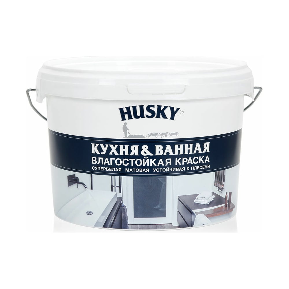 Краска для кухонь и ванных комнат HUSKY краска для кухонь и ванных комнат husky 0 9 л