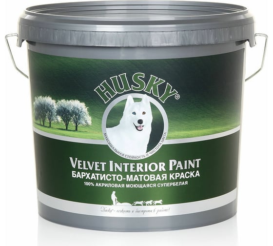 Изображение товара Краска для стен бархатисто-матовая HUSKY 5 л 32489