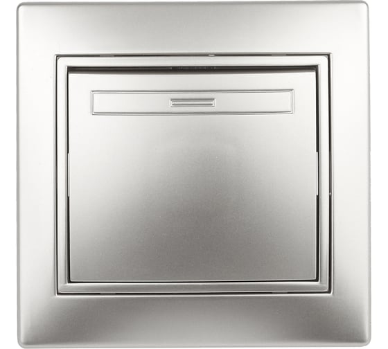 Изображение товара Выключатель Intro Plano 1-101-03 одноклавишный, 10А-250В, IP20, СУ, алюминий, Б0053723