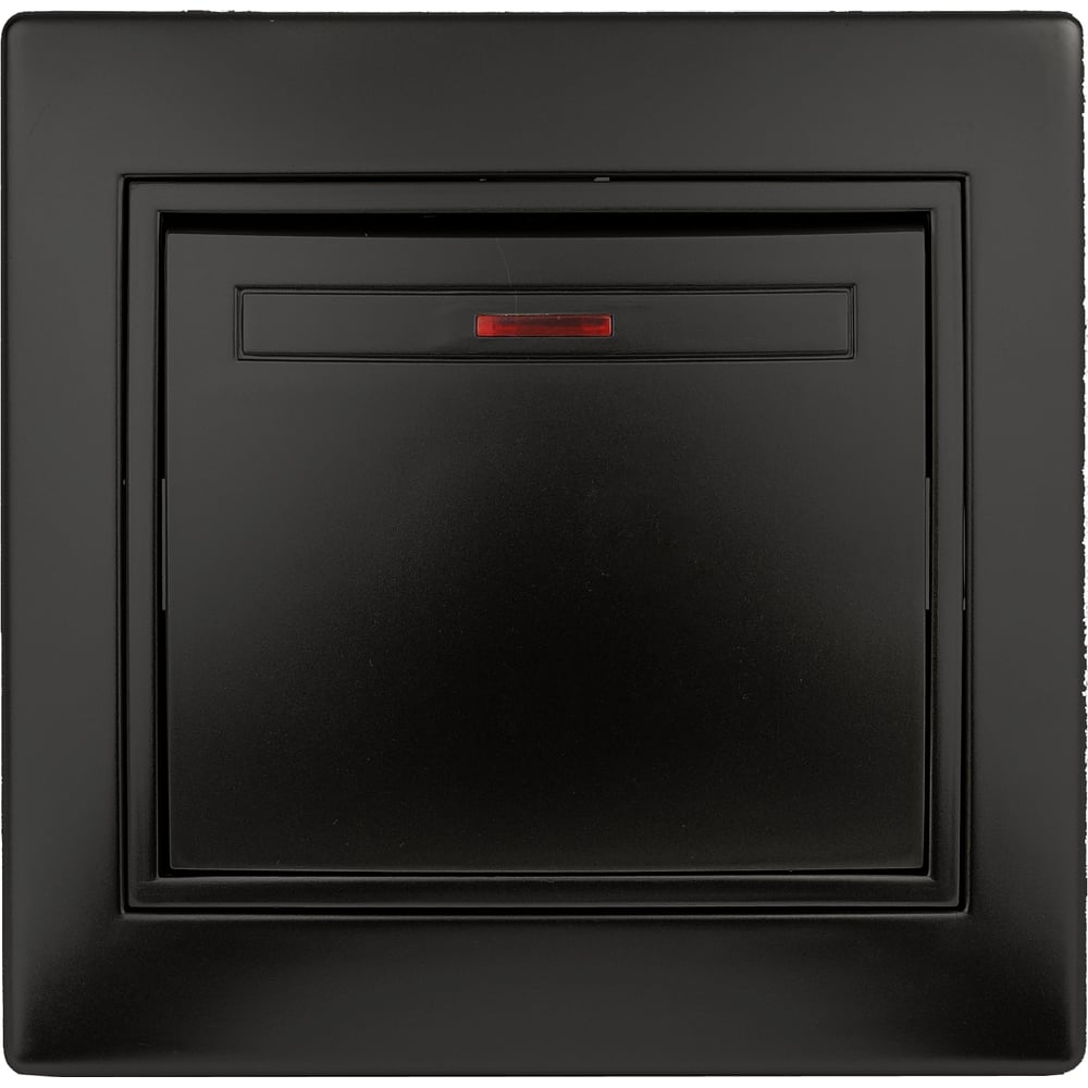 Изображение товара Выключатель Intro Plano 1-102-05 одноклавишный с подсветкой, 10А-250В, IP20, СУ, антрацит, Б0053734