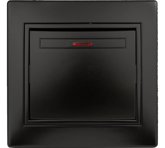 Изображение товара Выключатель Intro Plano 1-102-05 одноклавишный с подсветкой, 10А-250В, IP20, СУ, антрацит, Б0053734