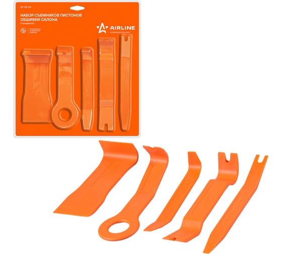 Изображение товара Съемники пистонов обшивки салона Airline 5 предметов, блистер AT-CR-04