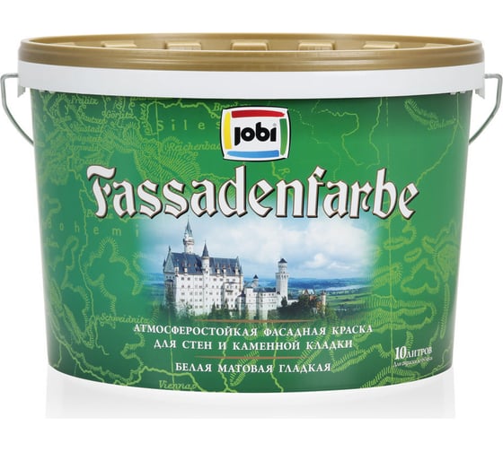 Изображение товара Фасадная краска JOBI FASSADENFARBE белый, 10 л 10720