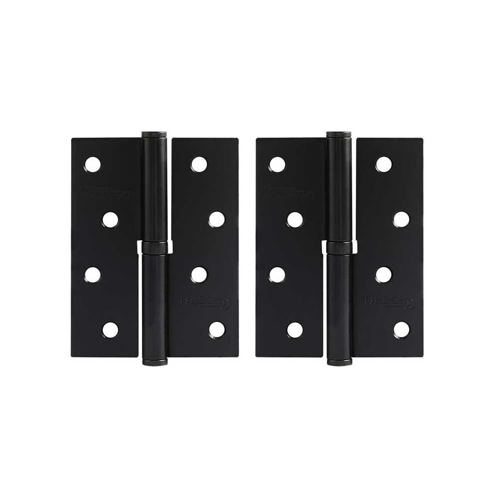 Изображение товара Петля дверная НОРА-М 750-4, левая, черная, 100x75 мм, металлокарточная