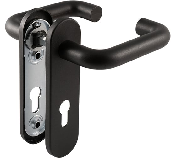 Изображение товара Ручка на планке для противопожарных дверей НОРА-М ПП-02-72 мм, нейлон, черный 18556