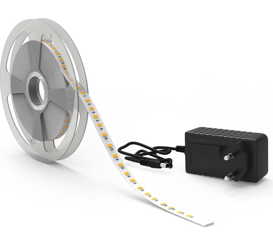 Изображение товара Лента Gauss Basic в комплекте 12V 12W/m 1200lm/m 3000K IP65 LED 5m BT070