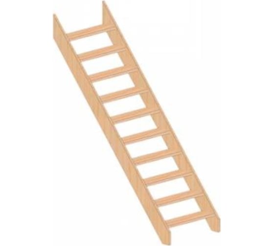 Изображение товара Прямая деревянная лестница без перил ТДВ Нормандия ЛМО-10 3409005