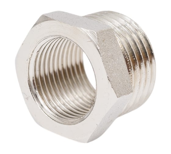 Изображение товара Футорка резьбовая латунная никелированная DOUBLE-LIN Н/В 1/2" x 3/8" LL6033 (1/2"x3/8")