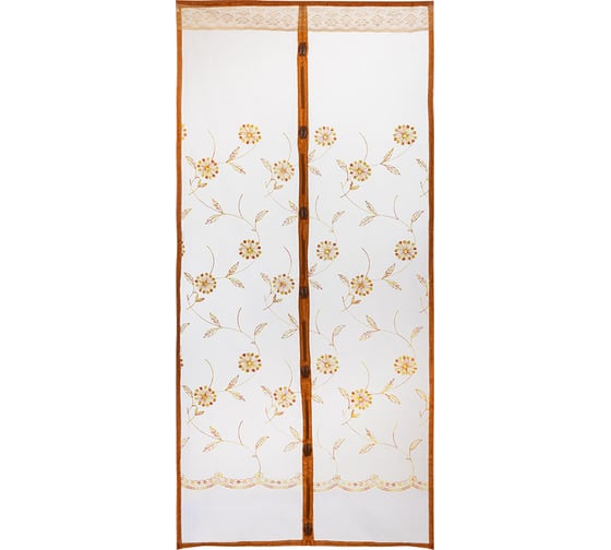 Изображение товара Антимоскитная сетка с вышивкой на магнитах Рыжий кот Капутомоскито 100х210 см 103715