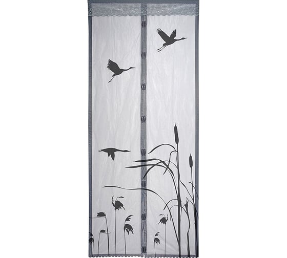 Изображение товара Антимоскитная сетка на магнитах Рыжий кот Капутомоскито 100х210 см, дизайн Журавли 103709