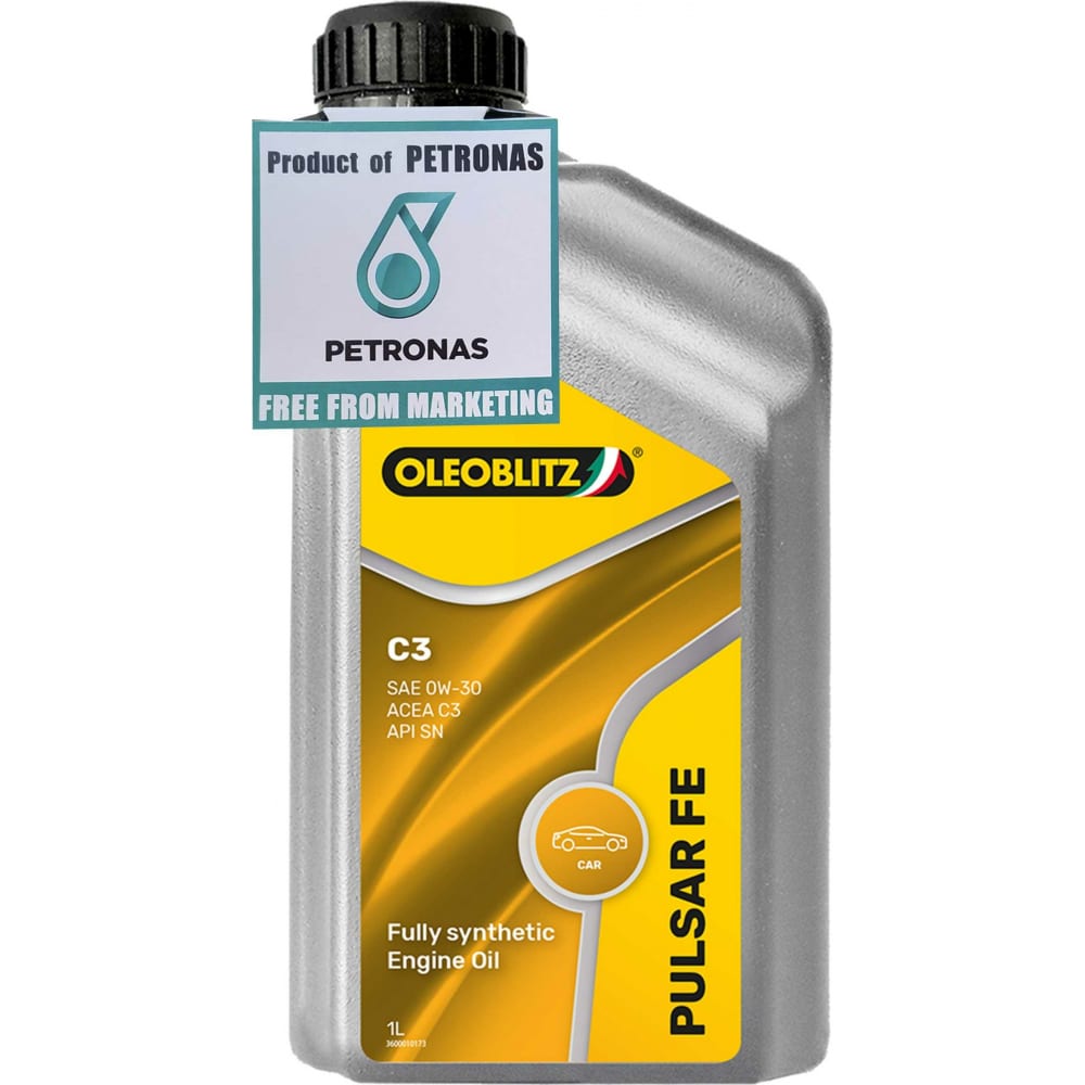 Синтетическое моторное масло Petronas 0W30 70643EL8EU OLEOBLITZ PULSAR FE C3 0W-30, ACEA C3, API SN - фото 1