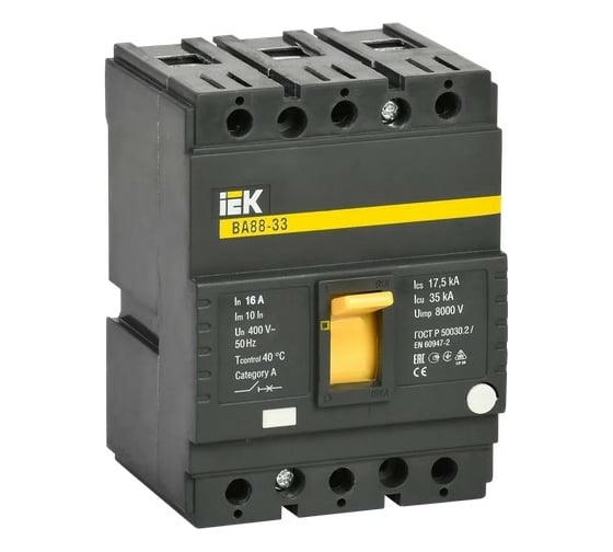 Изображение товара Автоматический выключатель IEK ВА88-33 3Р 16А 35кА ИЭК SVA20-3-0016