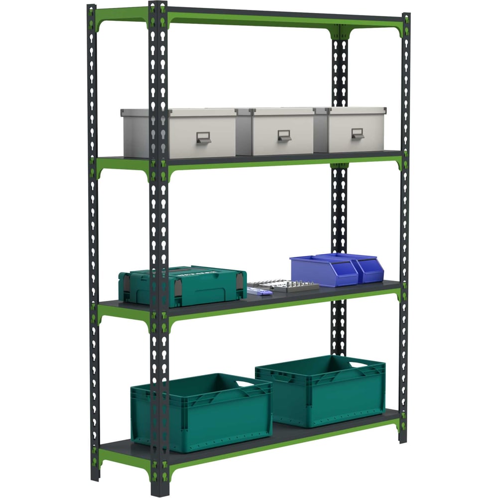 Изображение товара Стеллаж ООО Металекс MID 2200x1400x500 из стали с 4 полками для склада и дома