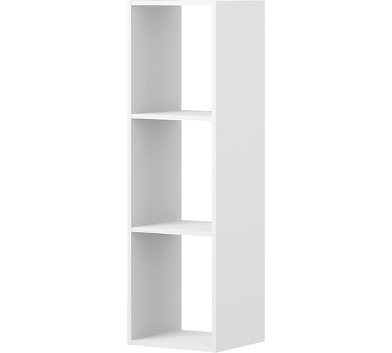 Изображение товара Стеллаж ФЕЛИКС 3-х секционный белый шагрень ПК-ОБИ-СЖ124Х37-В1-1068