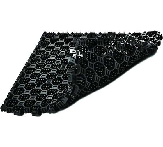 Изображение товара Грязезащитный коврик ПластФактор Optima Duos 16, двусторонний, цвет чёрный 6 модулей в комплекте 4630027111616