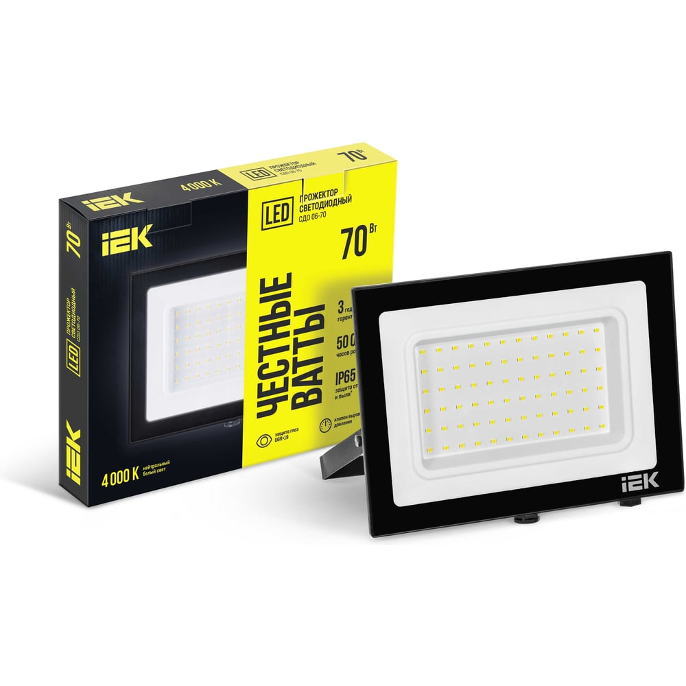 Изображение товара Прожектор IEK LED СДО 06-70 IP65 4000К черный LPDO601-070-40-K02
