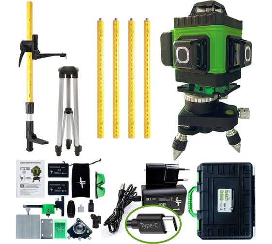 Изображение товара Профессиональный лазерный уровень LT L16-360Z + штатив с треногой L16-360Z/3.6м+