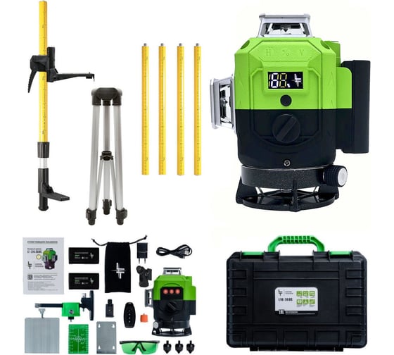 Изображение товара Профессиональный лазерный уровень LT + штатив с треногой L16-360S/3.6м+