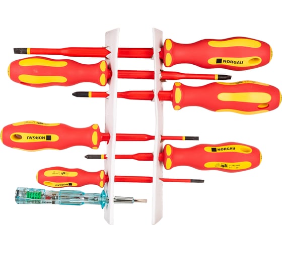 Изображение товара Набор диэлектрических отверток NORGAU с тонким жалом 7 предметов, тип NBS172VDE-007 067123007