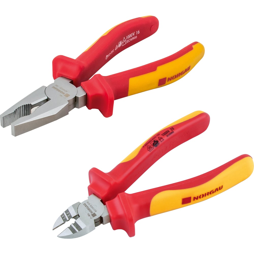 Изображение товара Набор губцевого инструмента NORGAU VDE 2 предмета профессиональный диэлектрический