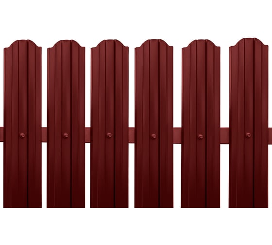 Изображение товара Металлический односторонний штакетник Металлика (вишневый; высота 1 м; 10 штук в упаковке) 1,0-3005