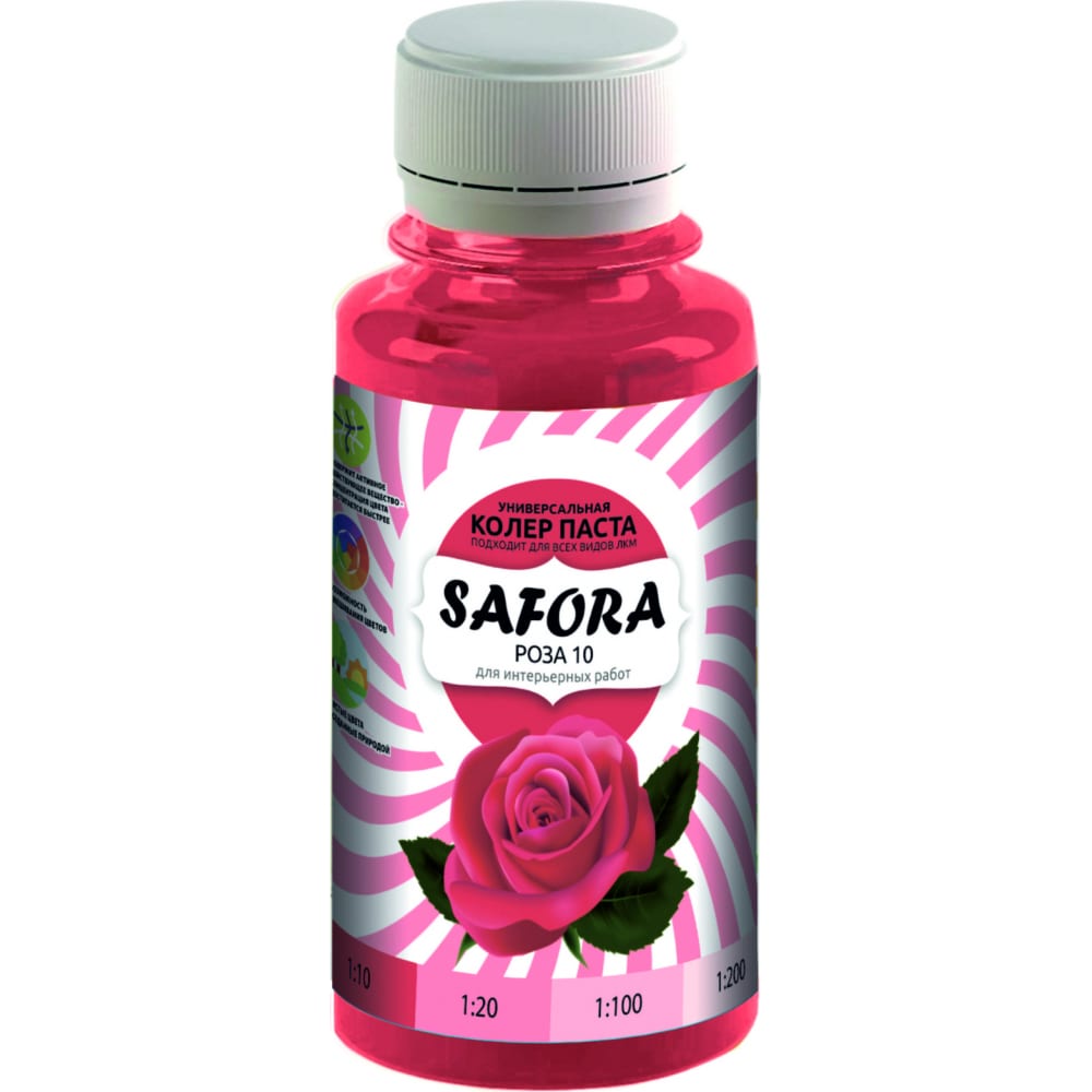 Колеровочная паста SAFORA ы искусственные роза экспрессия 9 5х66 см розовый