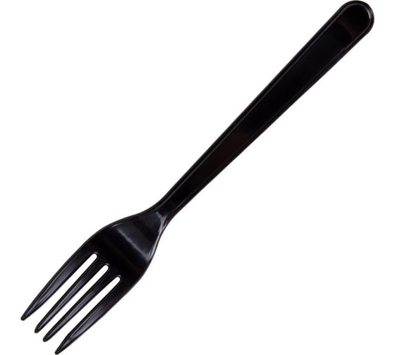 Изображение товара Одноразовые пластиковые вилки Белый аист 180мм, КОМПЛЕКТ 50шт, ЭТАЛОН, пластиковые, черные, , 607838