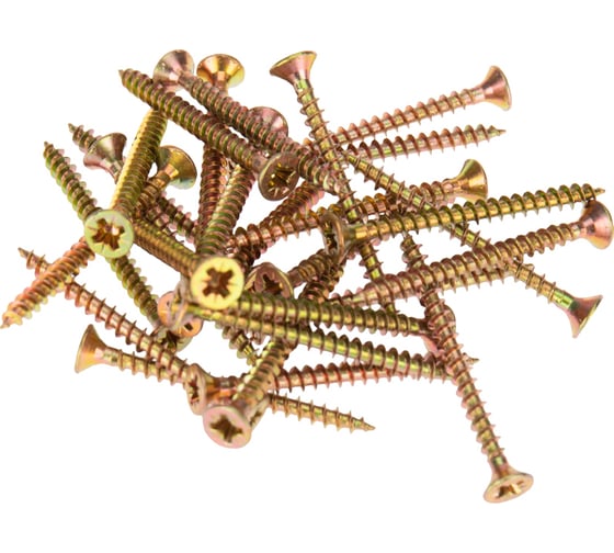 Изображение товара Универсальный саморез KRANZ 3,5x40, желтый цинк, 12000 шт. 1111-3540-1