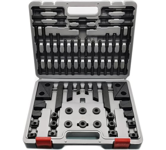 Изображение товара Набор прижимов в кейсе (58 шт; М16; Т-паз 18 мм) ТЕХНОРЕАЛ МА320251425