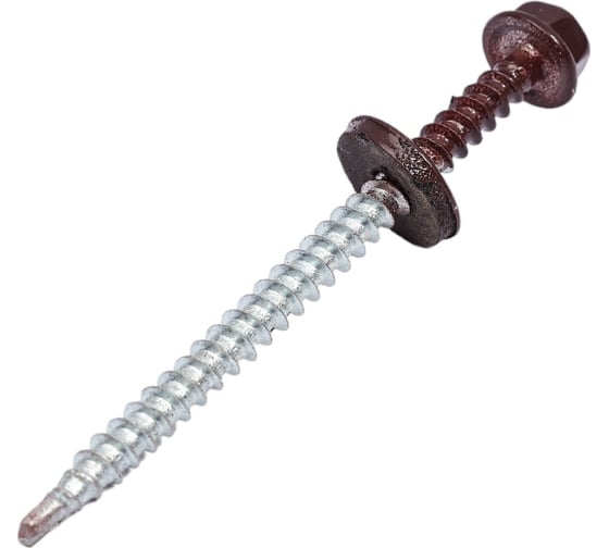 Изображение товара Кровельный саморез КРЕП-КОМП 4,8x70, RAL8017, тёмно-коричневый, 100 шт. ск708017кф