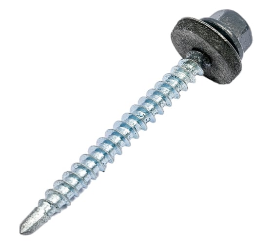 Изображение товара Кровельный саморез КРЕП-КОМП 4,8x51, RAL7024, серый графит, 100 шт. ск517024кф