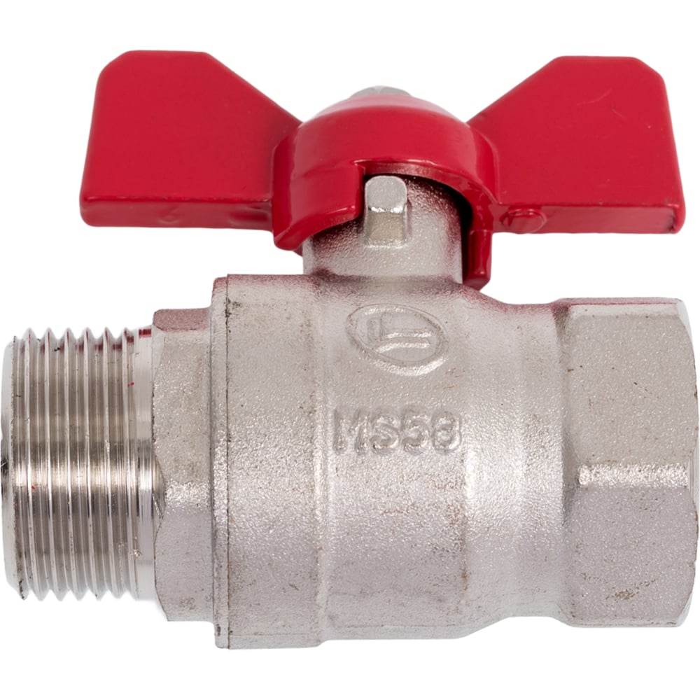 Изображение товара Шаровой кран латунный резьбовой 3/4 с красной бабочкой модель LL1041