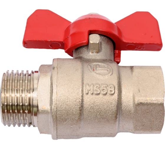 Изображение товара Шаровой Кран DOUBLE-LIN латунный резьбовой, бабочка НР/ВР 1/2" LL1041 (1/2")