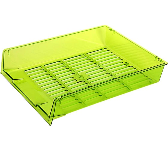 Изображение товара Горизонтальный лоток для бумаг Attache Bright Colours решетчатый прозрачный зеленый 1337999