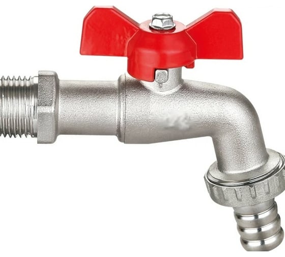 Изображение товара Латунный кран для шланга DOUBLE-LIN резьбовой шаровой Бабочка 1/2" нар. LL2005 (1/2")