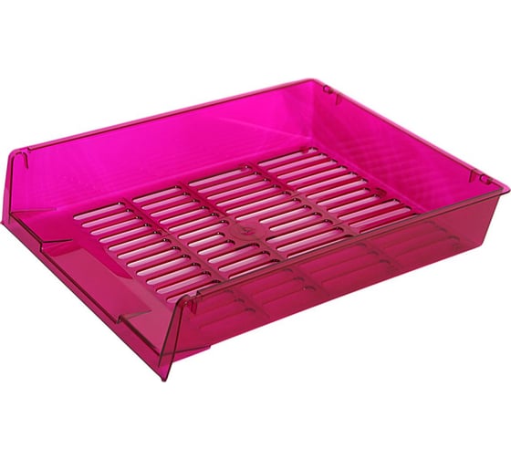 Изображение товара Горизонтальный лоток для бумаг Attache Bright Colours решетчатый прозрачный фиолетовый 1338001