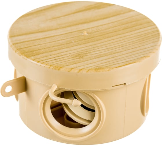 Изображение товара Распаечная коробка Урал ПАК для открытой проводки под светлое дерево 65*40 (круглая), 4 входа ( герм.), IP54, (60) КО-81001065-060