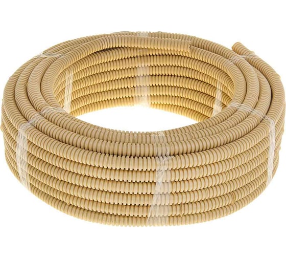 Изображение товара Легкая гофротруба ПВХ Урал ПАК с протяжкой под светлое дерево -25 мм (25), м ГФ-8104125-025