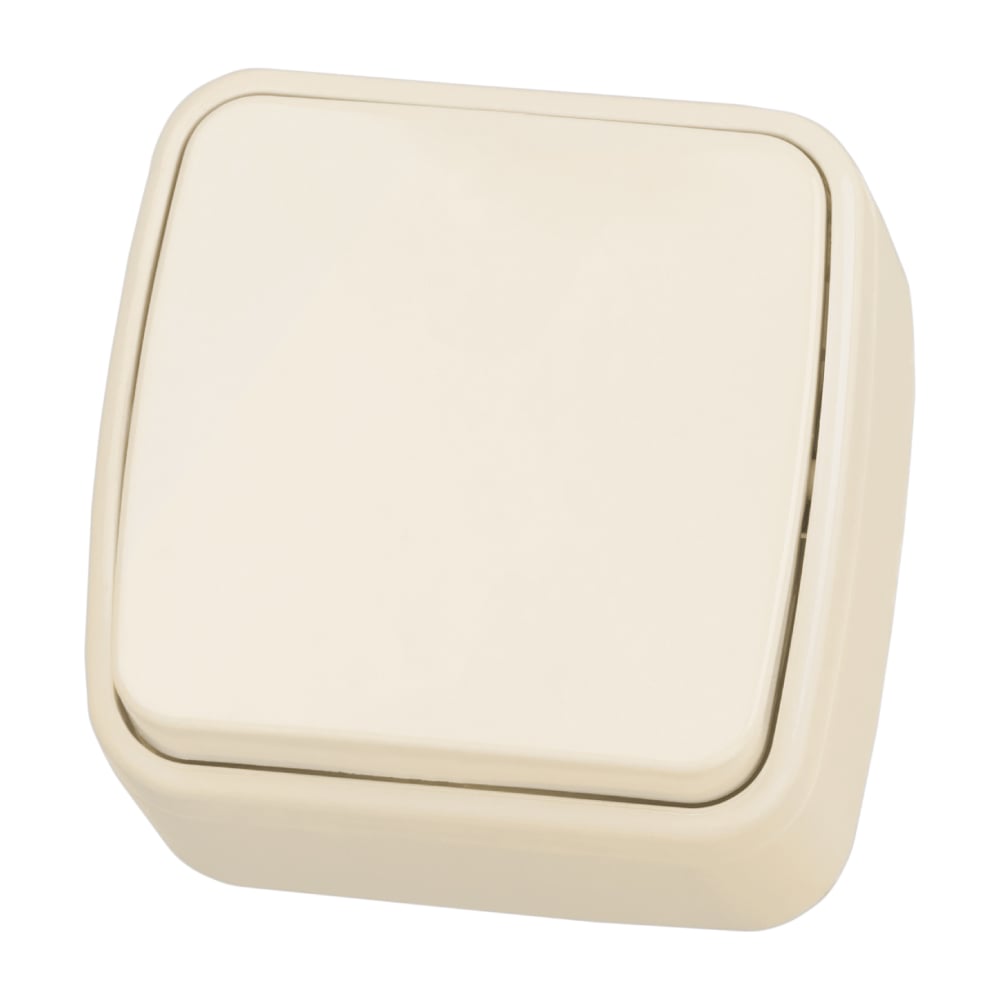 Изображение товара Выключатель слоновая кость 1-клавишный открытой установки TDM ELECTRIC IP20 10А, серия "Дача" Народная SQ1824-0014