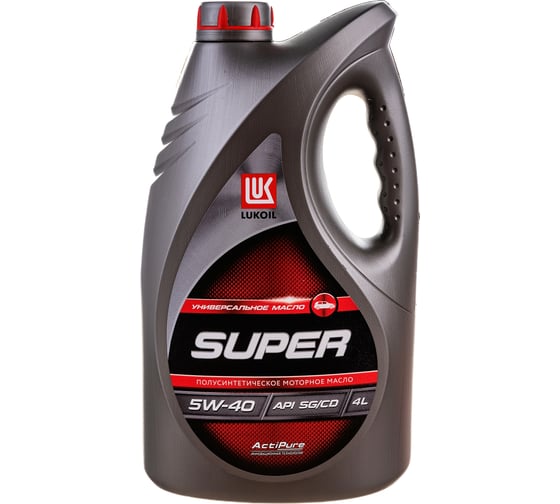Изображение товара Моторное масло Лукойл СУПЕР полусинтетическое SAE 5W-40, API SG/CD, 4 л 3471800