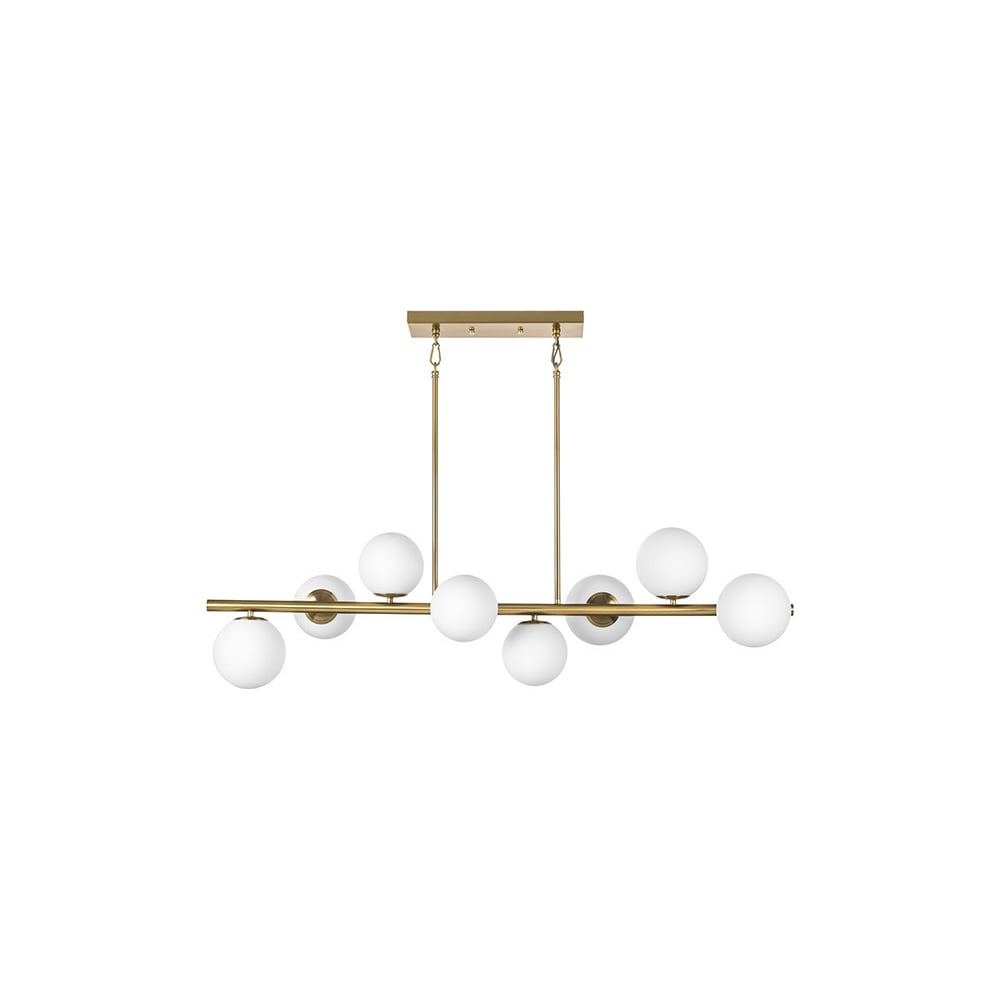 Изображение товара Люстра на штанге Lightstar 815083 стиль арт-деко 8 ламп с плафонами молочный цвет