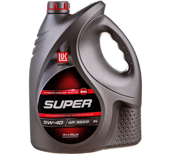 Изображение товара Моторное масло Лукойл СУПЕР полусинтетическое SAE 5W-40, API SG/CD, 5 л 3472601